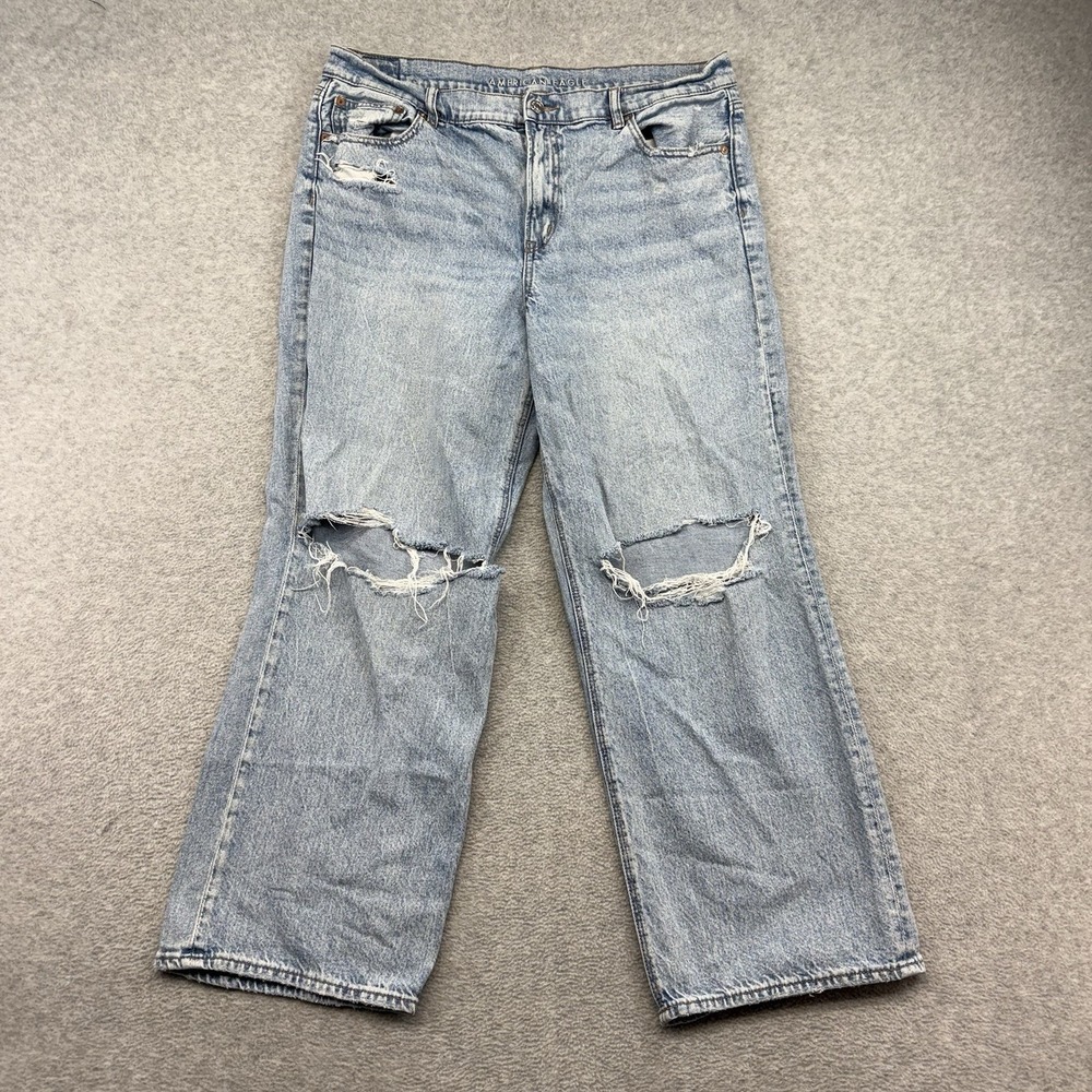 American Eagle Outfitters Womens Jeans Light Wash Stovepipe Size 16 Reg Denim